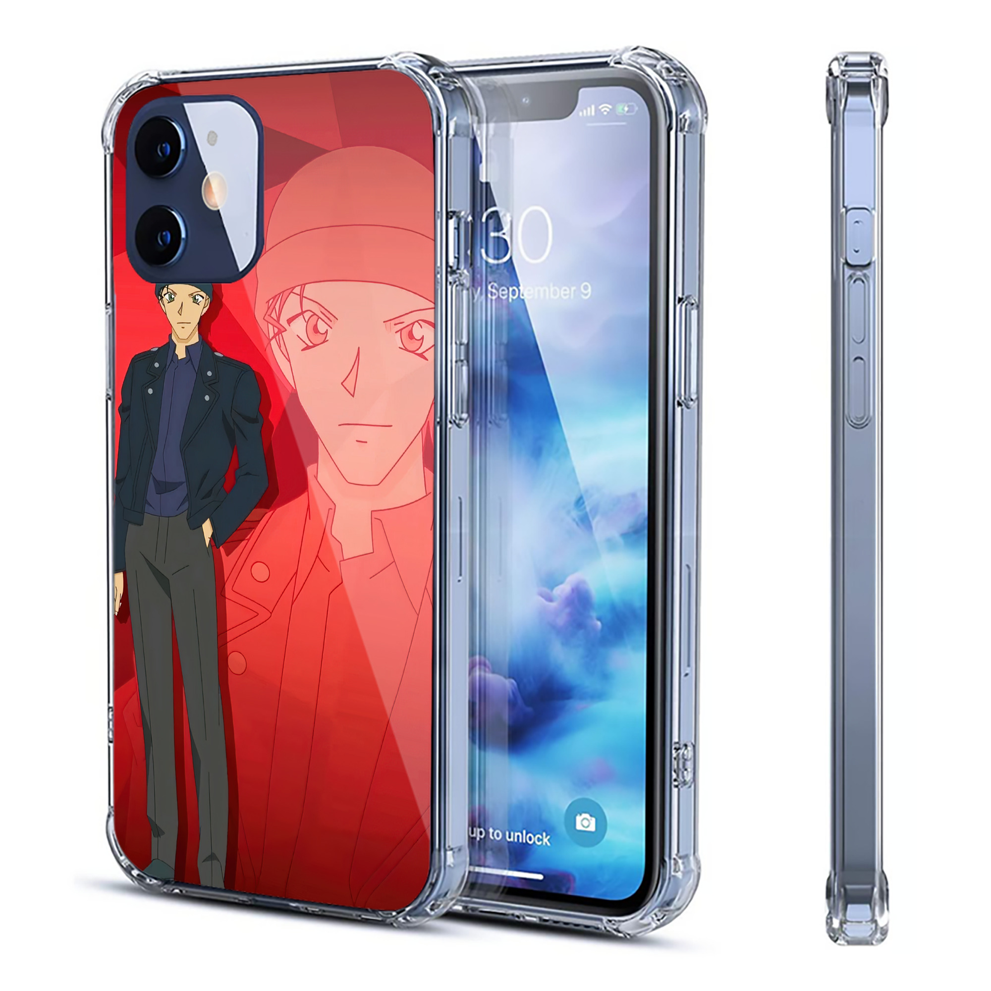 （画像用） 名探偵コナン Detective Conan 【iPhone 12シリーズ対応】透明スマホケース（クリアソフトケース）